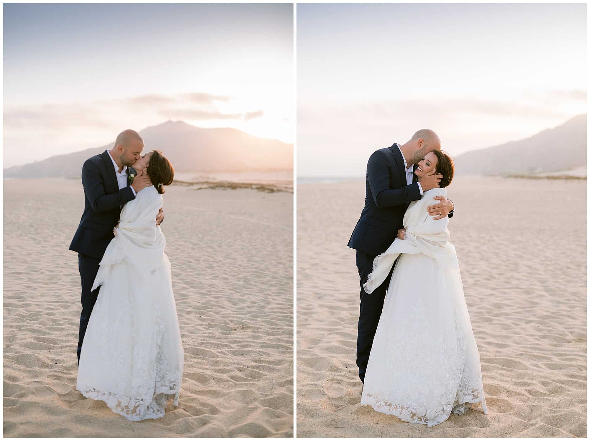 bride & groom at pueblo bonito